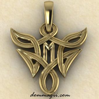 Амулет Эваз в бесконечной вязи золото