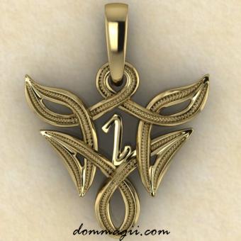 Амулет Эйваз в бесконечной вязи золото