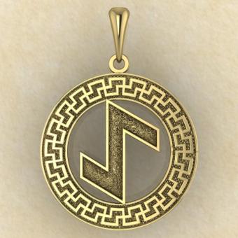 Руна «ЭЙВАЗ» в солярном обережном круге