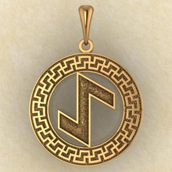 Руна «ЭЙВАЗ» в солярном обережном круге