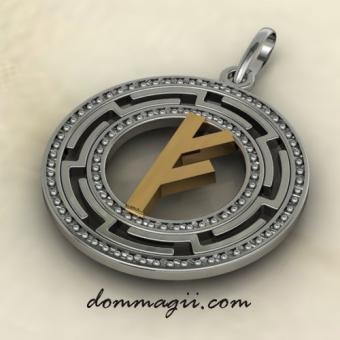 Амулет Феху с золотой вставкой