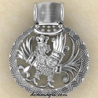 Оберег Птица Гамаюн серебро