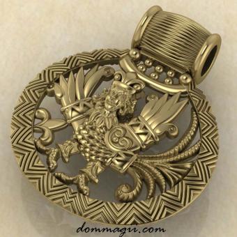 Птица Гамаюн желтое золото