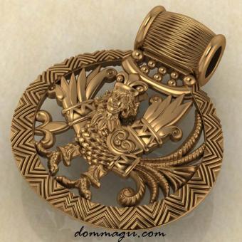 Птица Гамаюн красное золото