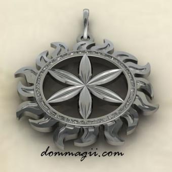 купить колесо Перуна в солнце из серебра в мастерской Брокка