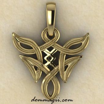 Амулет Ингуз в бесконечной вязи золото