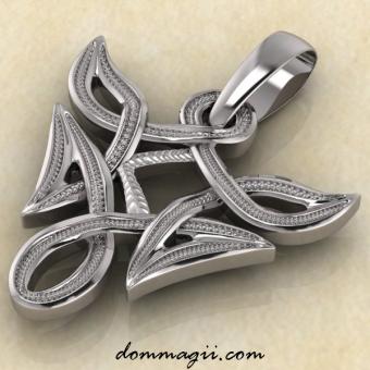 Подвеска-амулет «Кано (Кеназ) в вязи» из серебра