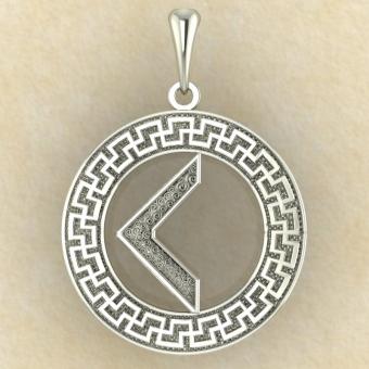 Руна «КАНО» в солярном обережном круге