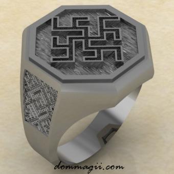 Перстень с Цветком папоротника из серебра