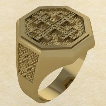 Кольцо-оберег Двенадцатиконечный крест золото