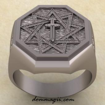 Кольцо с Мечом в инглии острием вниз