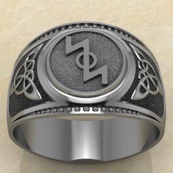 Печатка с Славянским оберегом Додола из серебра