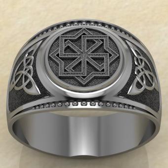 Печатка с Славянским оберегом Молвинец из серебра