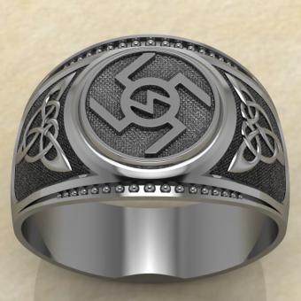 Печатка с Славянским оберегом Ведара из серебра