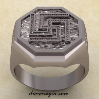 Славянское кольцо с Рубежником серебро