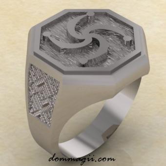 Кольцо Славянское с символом Рода из серебра