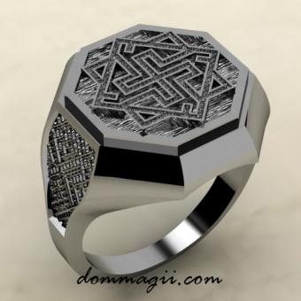 Кольцо с Славянским оберегом Валькирия из серебра