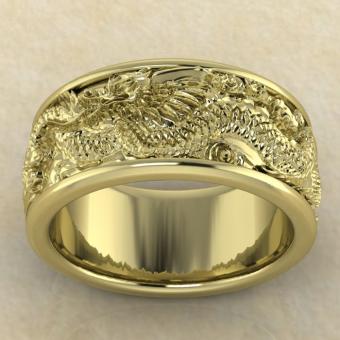 Кольцо с Японским драконом золото
