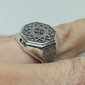 Кольцо с амклетом Звезда Эрцгаммы серебро