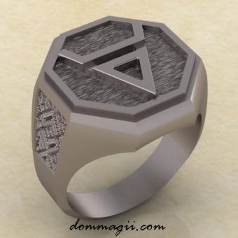 Кольцо символ Велеса серебро