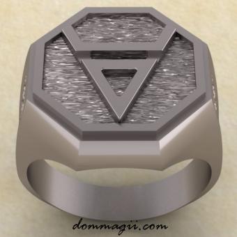 Славянское кольцо с символом Велеса из серебра