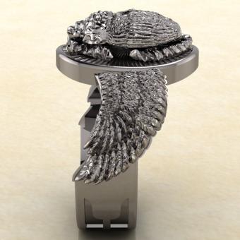 Кольцо с амулетом жук скарабей