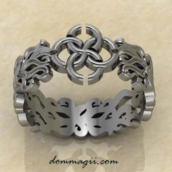 Кольцо Свадебник "Чувственность и изобилие" из серебра