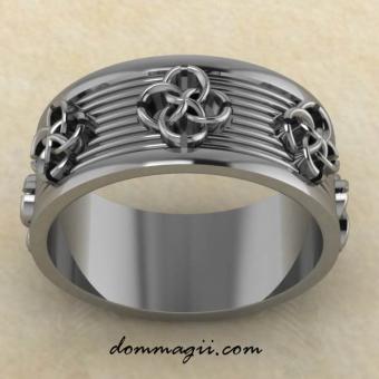 Кольцо Свадебник «Нити притяжения». Из серебра