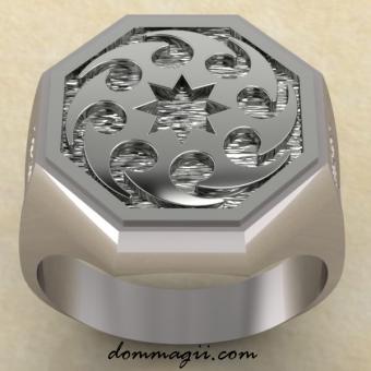 Кольцо с Солнцеворотом серебро