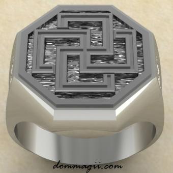 Кольцо Солярный крест серебро