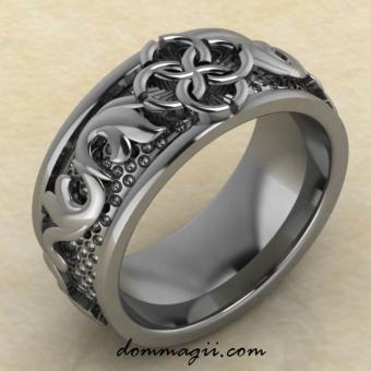 кольцо Свадебник «Верность вечным ценностям» из серебра