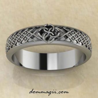 Кольцо Свадебник «Засеянное поле». Из серебра