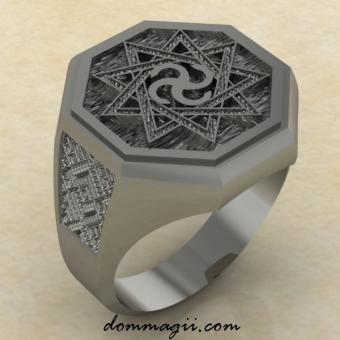 Славянское кольцо Сваор в Инглии из серебра