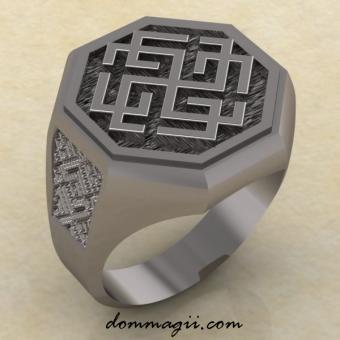 Перстень со Сварожичем серебро