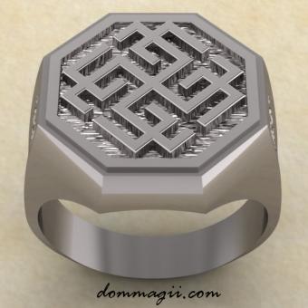 Кольцо со сварожичем серебро