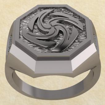 Славянское кольцо-оберег Вайга из серебра