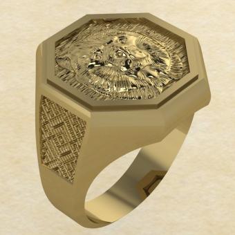 Кольцо Велеса с медведем золото