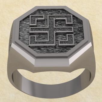 Славянское кольцо-оберег Всецлавец из серебра