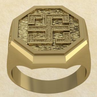 Славянское кольцо-оберег Всецлавец золото