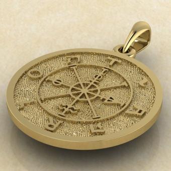 подвеска Колесо фортуны таро золото