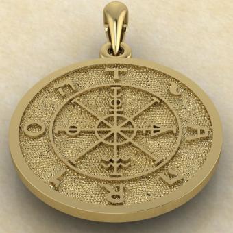 кулон Колесо фортуны таро золото