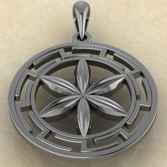 подвеска Колесо Перуна в протуберанцах серебро