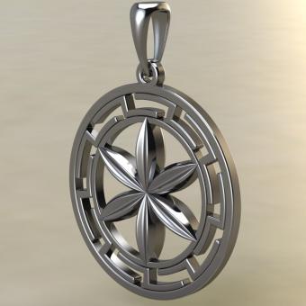 Колесо Перуна в протуберанцах серебро