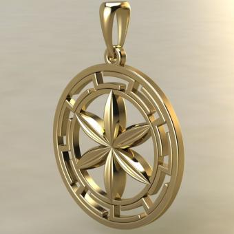 Колесо Перуна в протуберанцах золото