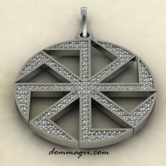 Коловрат двухсторонний 25 мм из серебра