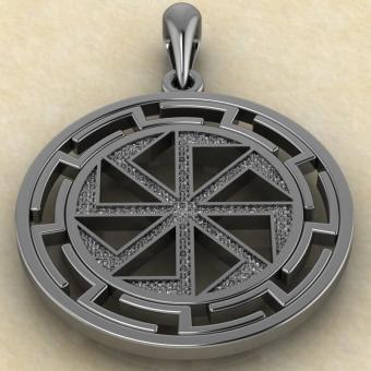 подвеска Двухсторонний Коловрат в протуберанцах серебро