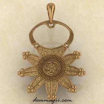 Подвеска Колт из красного золота