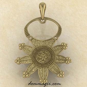 Подвеска Колт из желтого золота