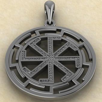 подвеска Колядник-Ладинец в протуберанцах серебро