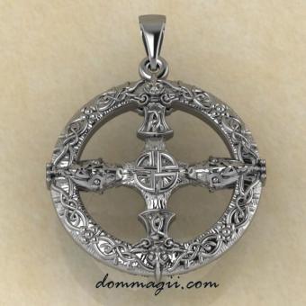 Оберег компас Викингов серебро